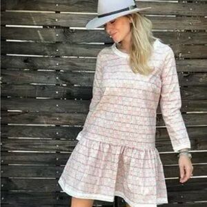 Pink Ruffled Tiered Cowl Neck Sundress